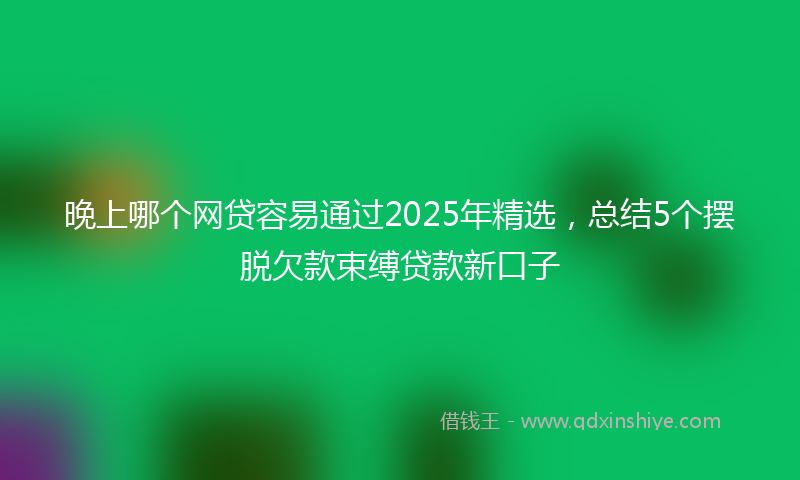 晚上哪个网贷容易通过2025年精选，总结5个摆脱欠款束缚贷款新口子