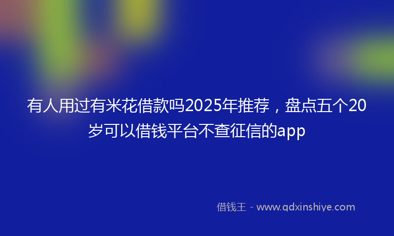有人用过有米花借款吗2025年推荐，盘点五个20岁可以借钱平台不查征信的app