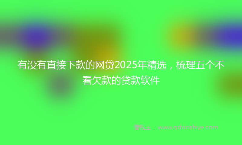 有没有直接下款的网贷2025年精选，梳理五个不看欠款的贷款软件