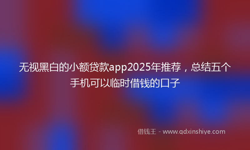 无视黑白的小额贷款app2025年推荐，总结五个手机可以临时借钱的口子