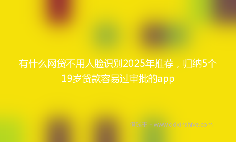 有什么网贷不用人脸识别2025年推荐，归纳5个19岁贷款容易过审批的app