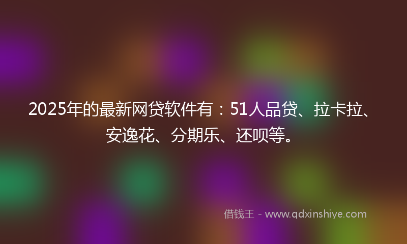 2025年的最新网贷软件有：51人品贷、拉卡拉、安逸花、分期乐、还呗等。