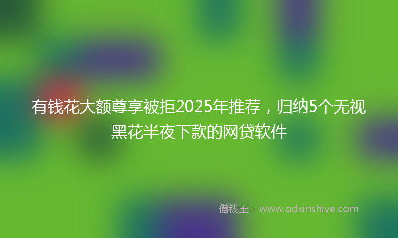 有钱花大额尊享被拒2025年推荐，归纳5个无视黑花半夜下款的网贷软件