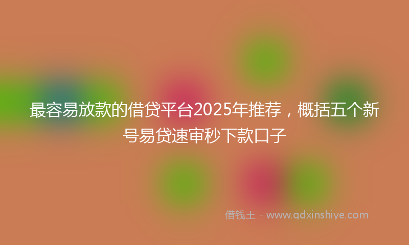 最容易放款的借贷平台2025年推荐，概括五个新号易贷速审秒下款口子