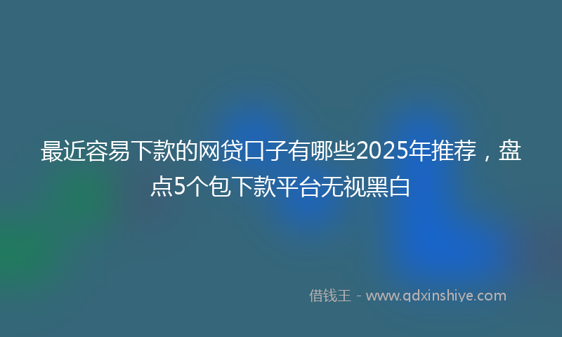 最近容易下款的网贷口子有哪些2025年推荐，盘点5个包下款平台无视黑白