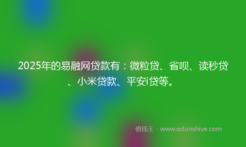 2025年的易融网贷款有：微粒贷、省呗、读秒贷、小米贷款、平安i贷等。