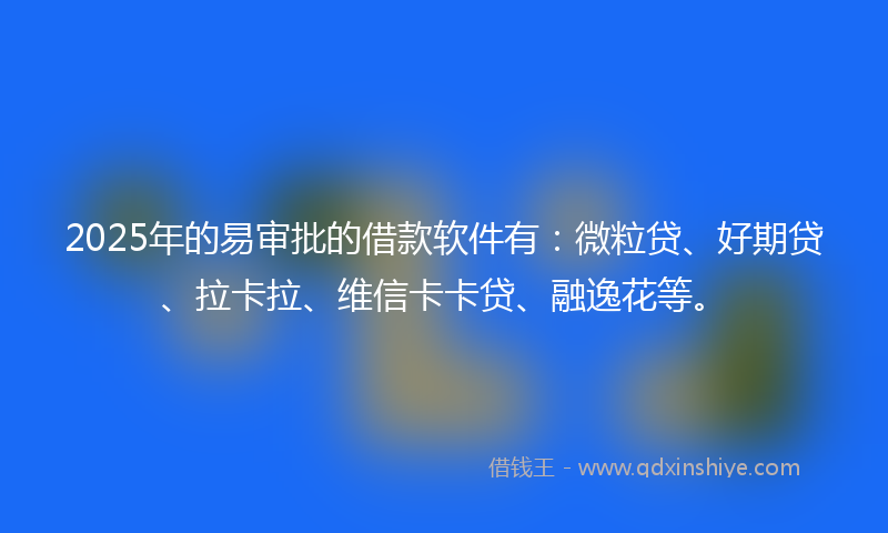 2025年的易审批的借款软件有：微粒贷、好期贷、拉卡拉、维信卡卡贷、融逸花等。