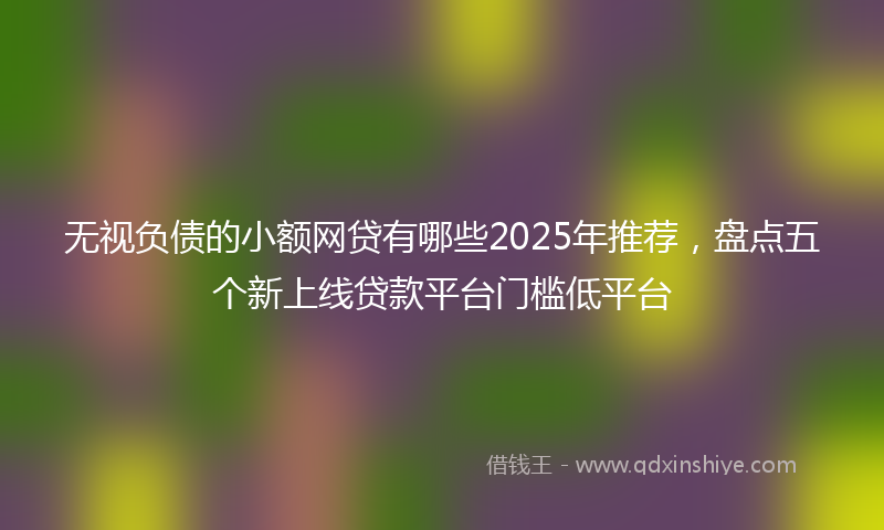 无视负债的小额网贷有哪些2025年推荐，盘点五个新上线贷款平台门槛低平台