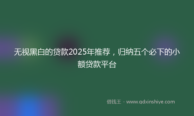 无视黑白的贷款2025年推荐，归纳五个必下的小额贷款平台