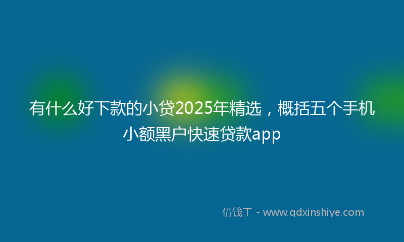 有什么好下款的小贷2025年精选，概括五个手机小额黑户快速贷款app