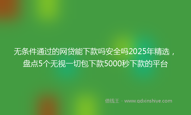 无条件通过的网贷能下款吗安全吗2025年精选，盘点5个无视一切包下款5000秒下款的平台