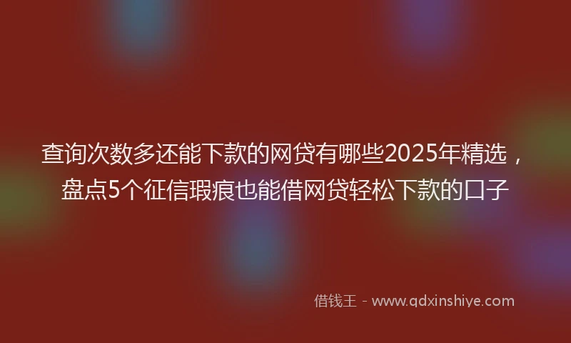 查询次数多还能下款的网贷有哪些2025年精选，盘点5个征信瑕疵也能借网贷轻松下款的口子