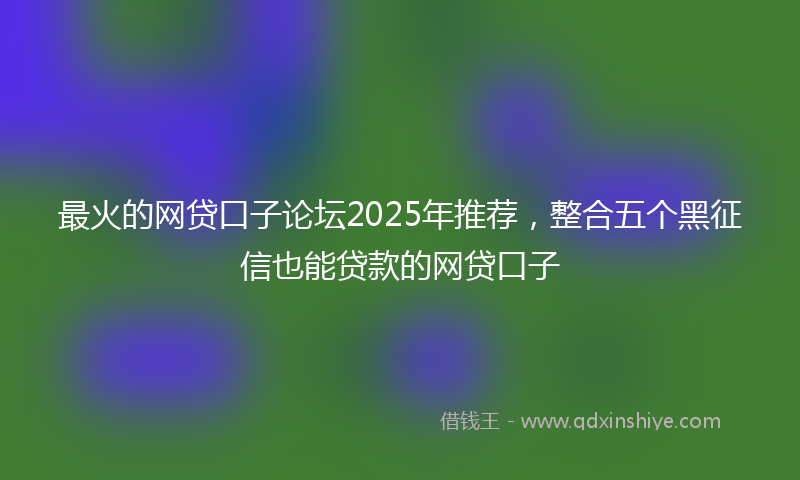最火的网贷口子论坛2025年推荐，整合五个黑征信也能贷款的网贷口子
