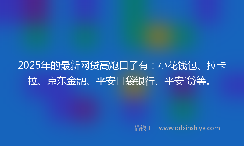 2025年的最新网贷高炮口子有：小花钱包、拉卡拉、京东金融、平安口袋银行、平安i贷等。