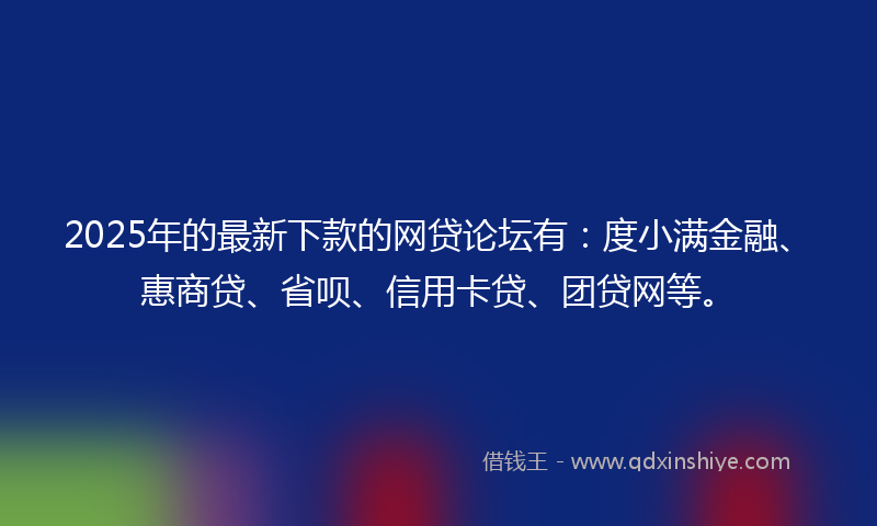 2025年的最新下款的网贷论坛有：度小满金融、惠商贷、省呗、信用卡贷、团贷网等。