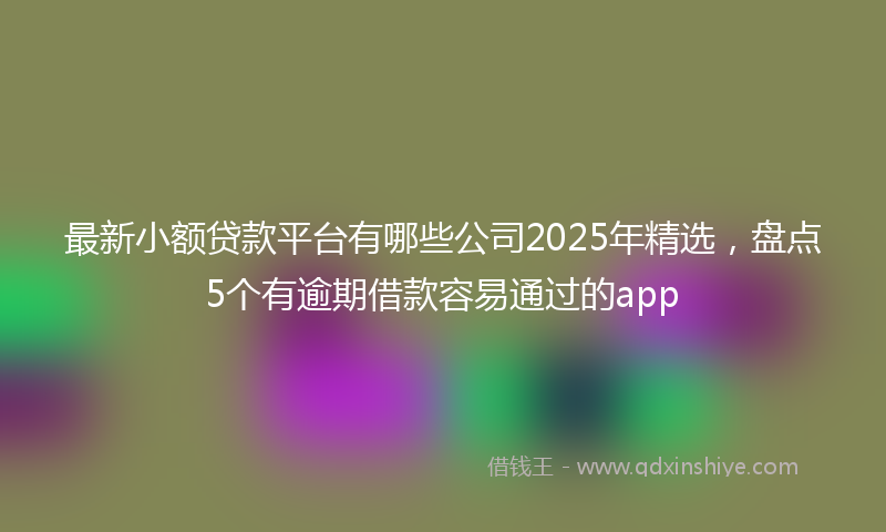 最新小额贷款平台有哪些公司2025年精选，盘点5个有逾期借款容易通过的app