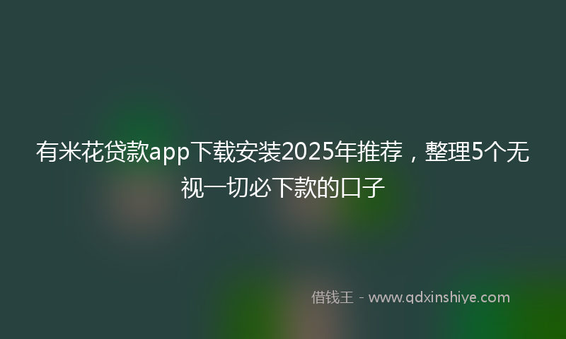 有米花贷款app下载安装2025年推荐，整理5个无视一切必下款的口子