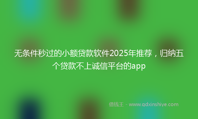无条件秒过的小额贷款软件2025年推荐，归纳五个贷款不上诚信平台的app