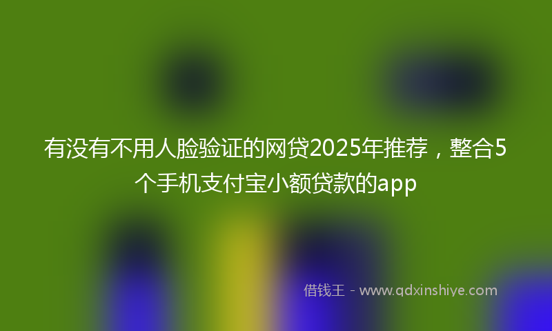 有没有不用人脸验证的网贷2025年推荐，整合5个手机支付宝小额贷款的app