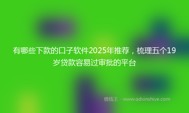 有哪些下款的口子软件2025年推荐，梳理五个19岁贷款容易过审批的平台