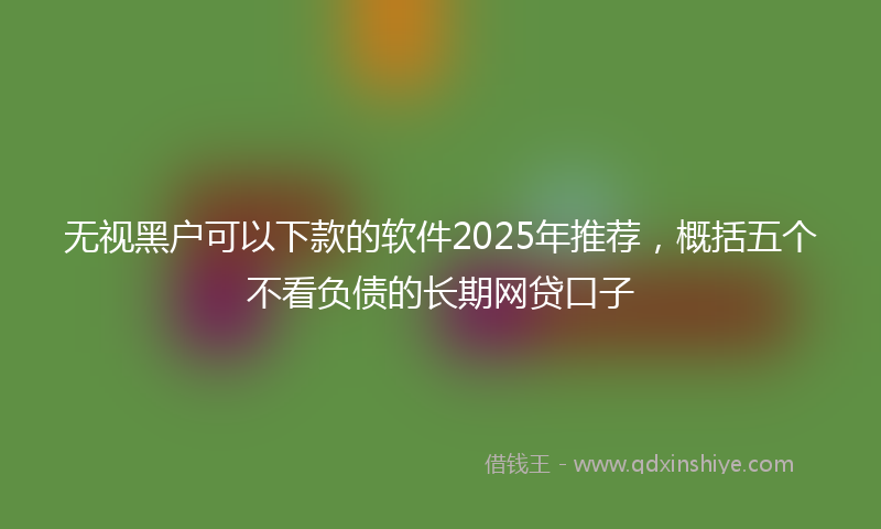 无视黑户可以下款的软件2025年推荐，概括五个不看负债的长期网贷口子