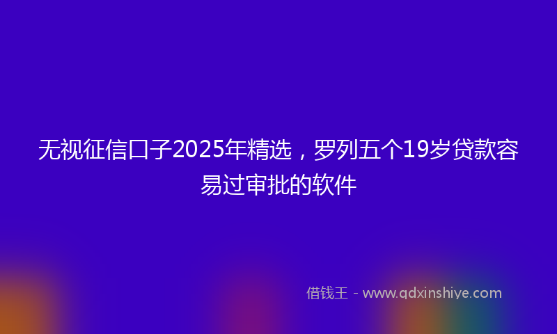 无视征信口子2025年精选，罗列五个19岁贷款容易过审批的软件