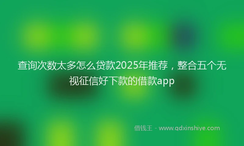 查询次数太多怎么贷款2025年推荐，整合五个无视征信好下款的借款app