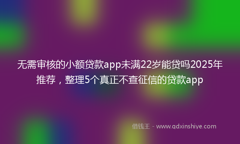 无需审核的小额贷款app未满22岁能贷吗2025年推荐，整理5个真正不查征信的贷款app