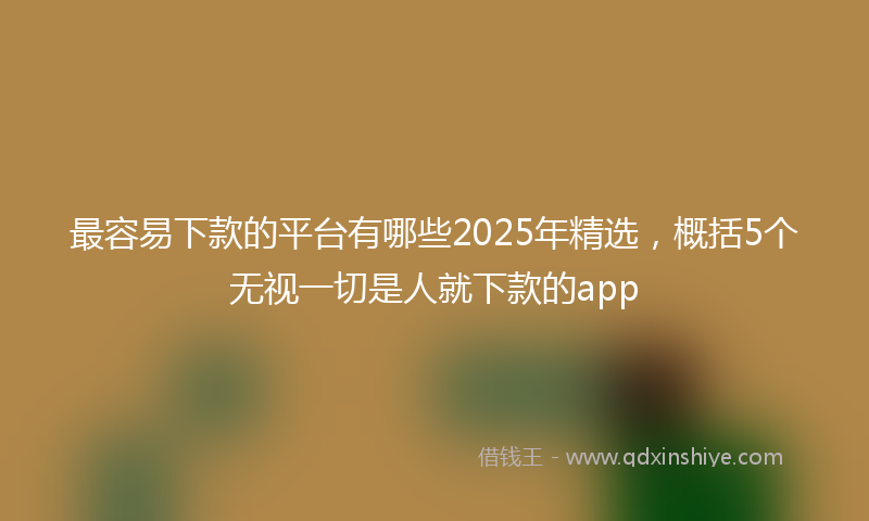 最容易下款的平台有哪些2025年精选，概括5个无视一切是人就下款的app
