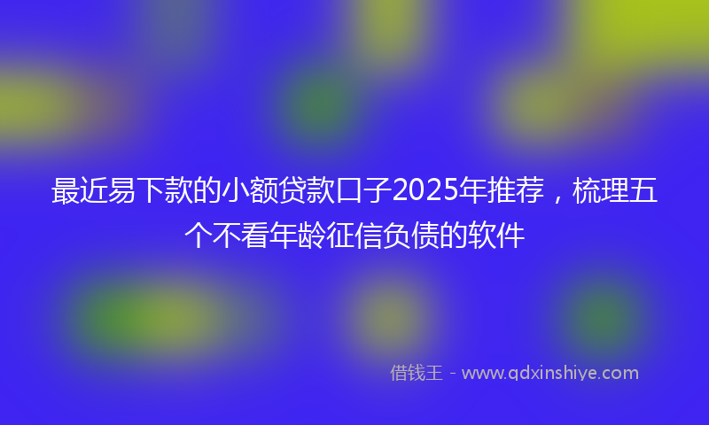 最近易下款的小额贷款口子2025年推荐，梳理五个不看年龄征信负债的软件