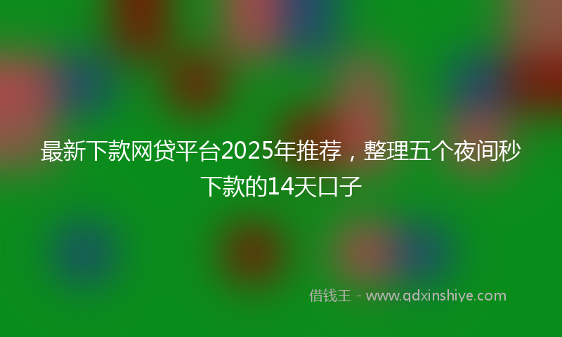 最新下款网贷平台2025年推荐，整理五个夜间秒下款的14天口子