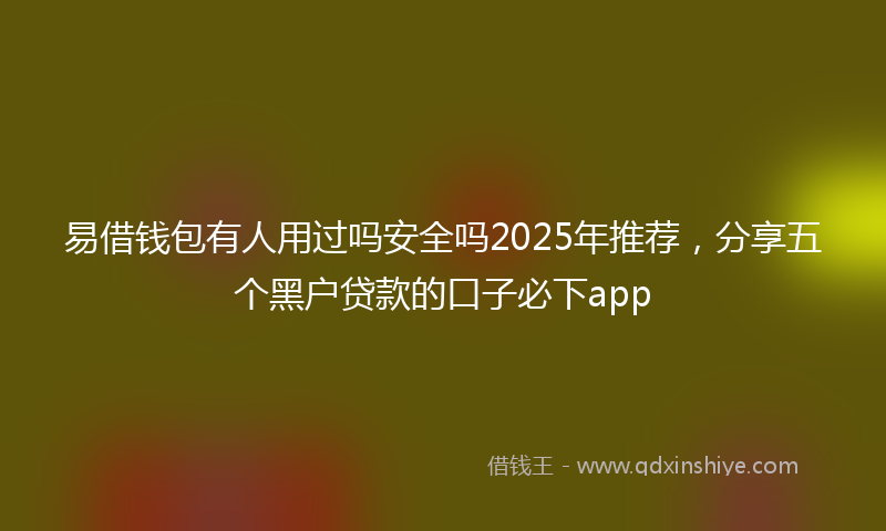 易借钱包有人用过吗安全吗2025年推荐，分享五个黑户贷款的口子必下app