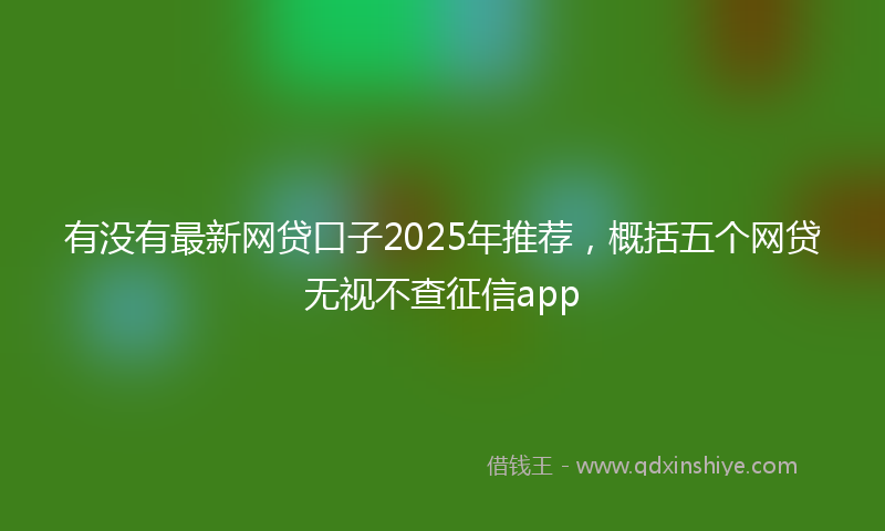 有没有最新网贷口子2025年推荐，概括五个网贷无视不查征信app