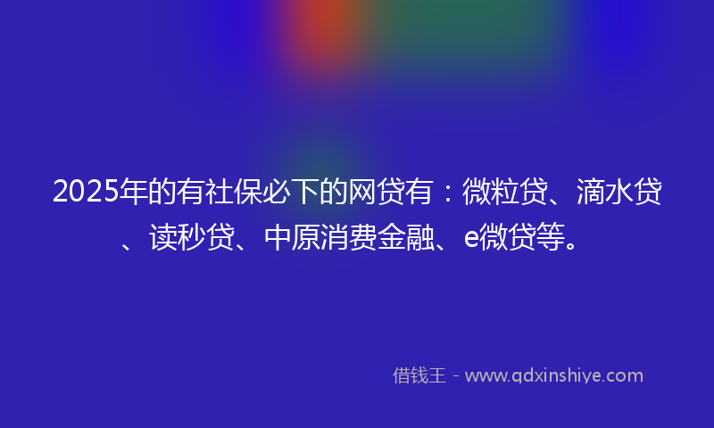 2025年的有社保必下的网贷有：微粒贷、滴水贷、读秒贷、中原消费金融、e微贷等。
