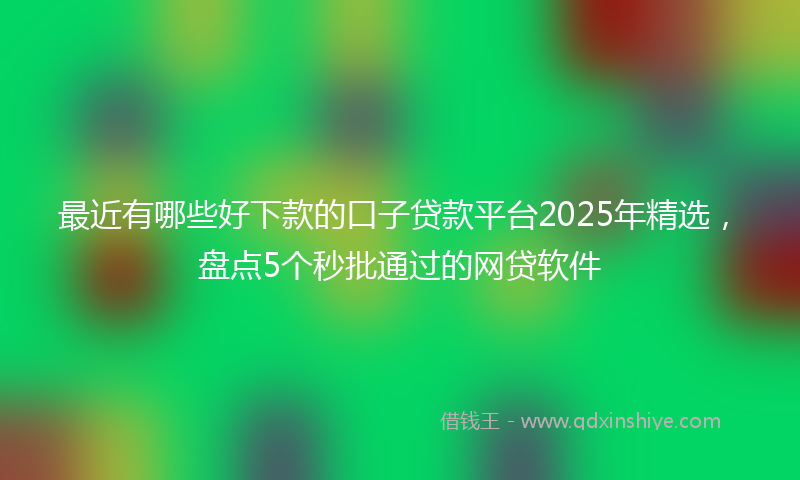 最近有哪些好下款的口子贷款平台2025年精选，盘点5个秒批通过的网贷软件