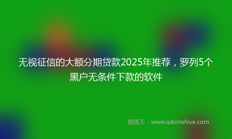 无视征信的大额分期贷款2025年推荐，罗列5个黑户无条件下款的软件