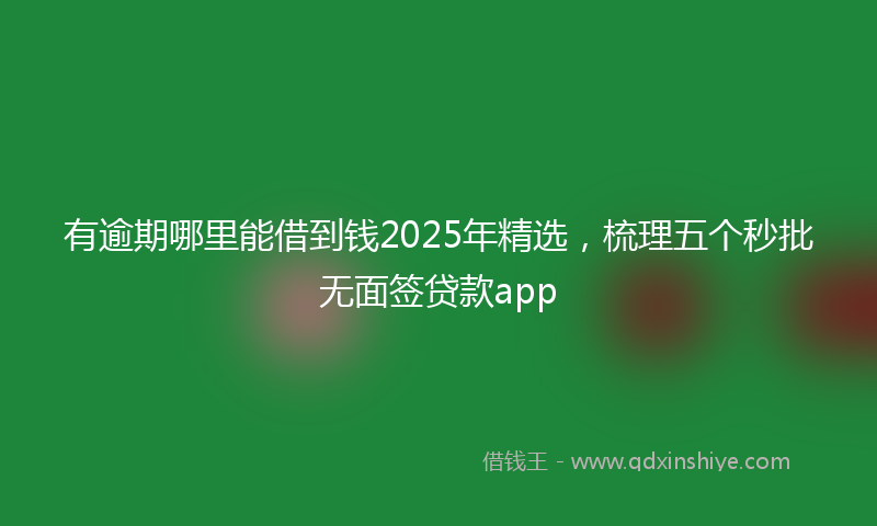 有逾期哪里能借到钱2025年精选，梳理五个秒批无面签贷款app