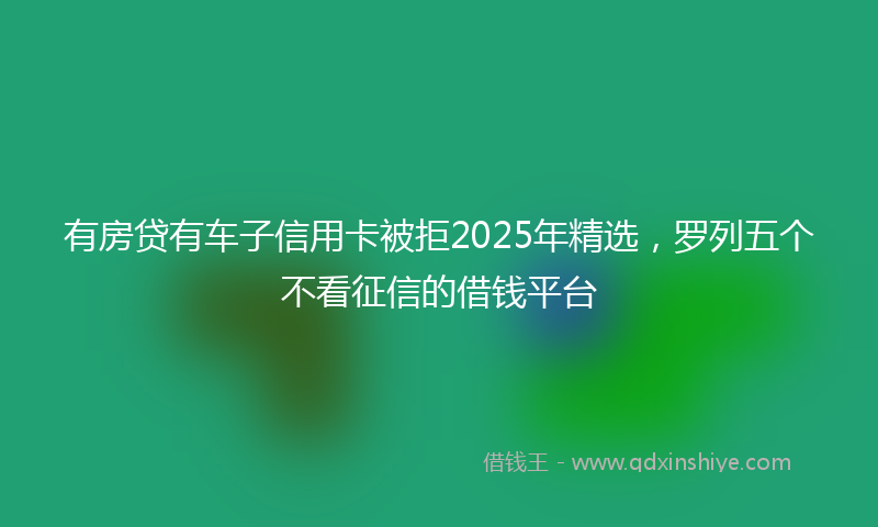 有房贷有车子信用卡被拒2025年精选，罗列五个不看征信的借钱平台