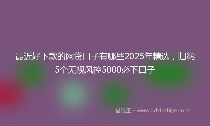 最近好下款的网贷口子有哪些2025年精选，归纳5个无视风控5000必下口子