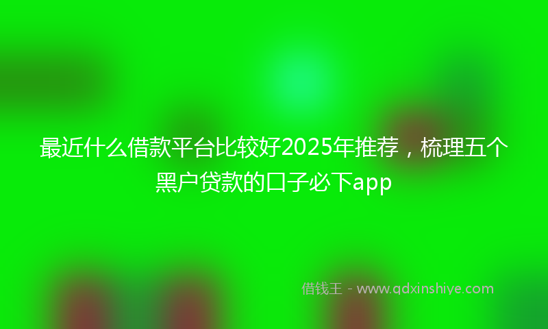 最近什么借款平台比较好2025年推荐，梳理五个黑户贷款的口子必下app