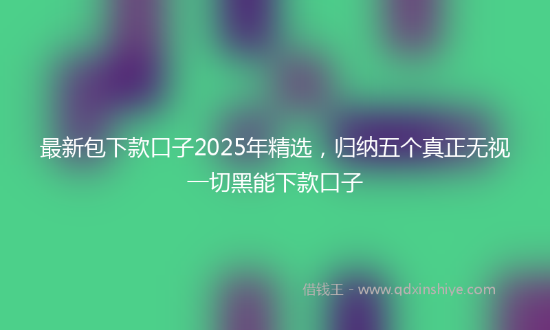 最新包下款口子2025年精选，归纳五个真正无视一切黑能下款口子