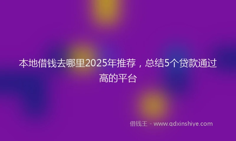 本地借钱去哪里2025年推荐，总结5个贷款通过高的平台