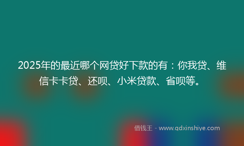 2025年的最近哪个网贷好下款的有：你我贷、维信卡卡贷、还呗、小米贷款、省呗等。