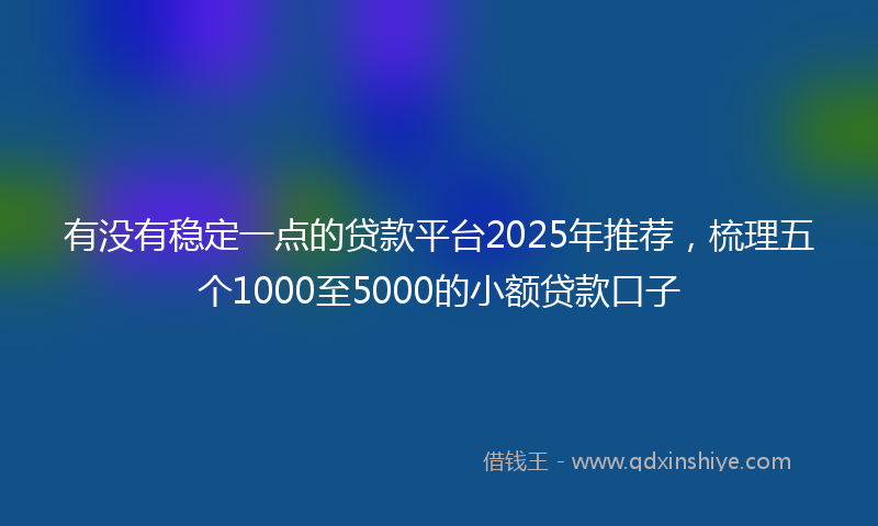 有没有稳定一点的贷款平台2025年推荐，梳理五个1000至5000的小额贷款口子