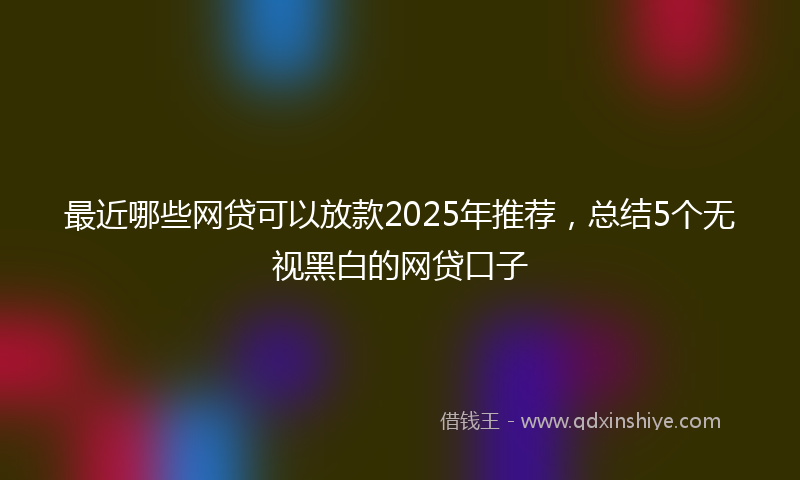 最近哪些网贷可以放款2025年推荐，总结5个无视黑白的网贷口子