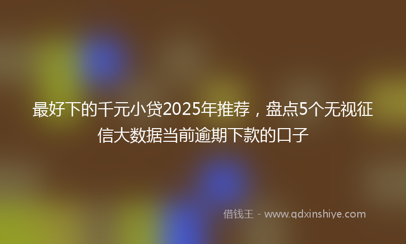 最好下的千元小贷2025年推荐，盘点5个无视征信大数据当前逾期下款的口子
