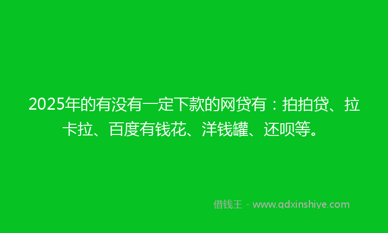 2025年的有没有一定下款的网贷有：拍拍贷、拉卡拉、百度有钱花、洋钱罐、还呗等。