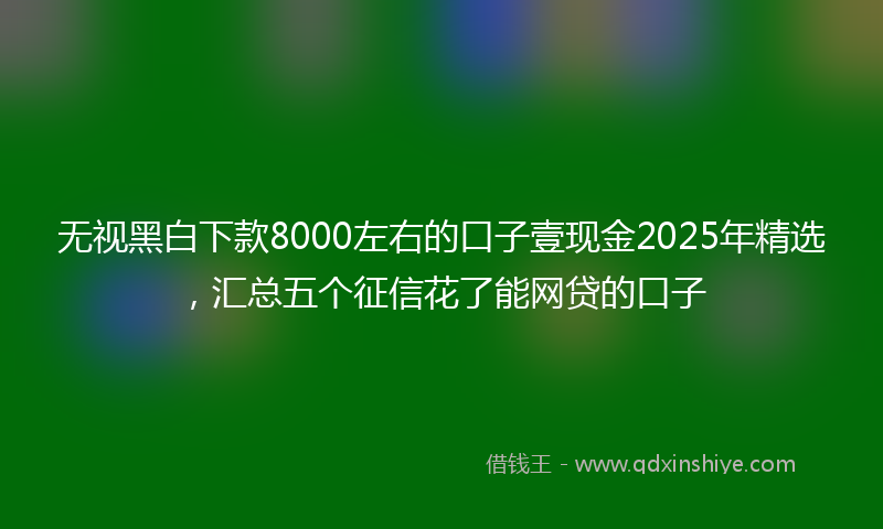 无视黑白下款8000左右的口子壹现金2025年精选，汇总五个征信花了能网贷的口子