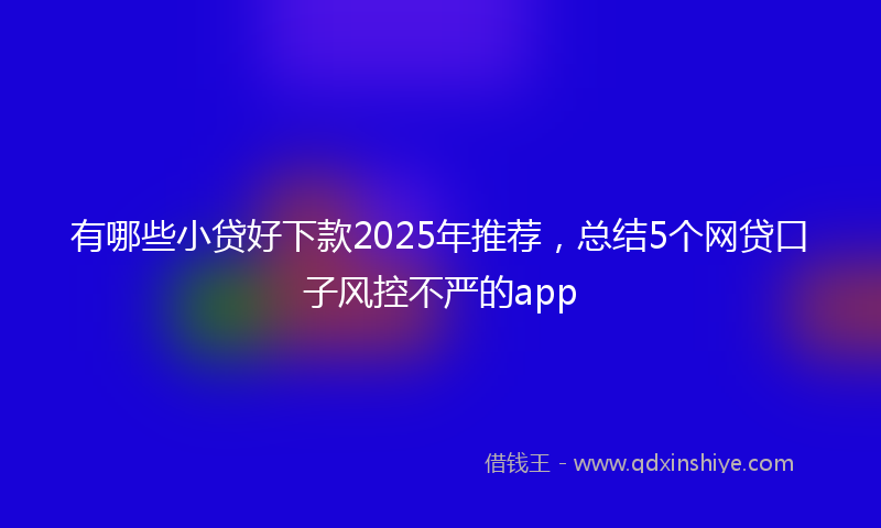 有哪些小贷好下款2025年推荐，总结5个网贷口子风控不严的app