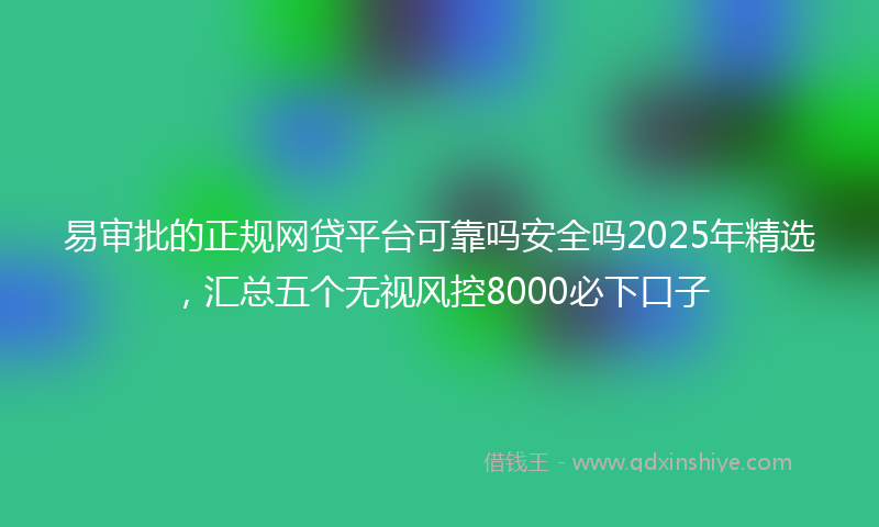易审批的正规网贷平台可靠吗安全吗2025年精选，汇总五个无视风控8000必下口子